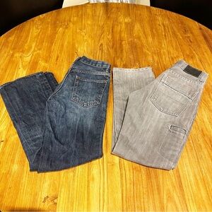 Two Pairs Boys Denim Jeans Straight Leg Blue Gap Grey Denizen Levi’s